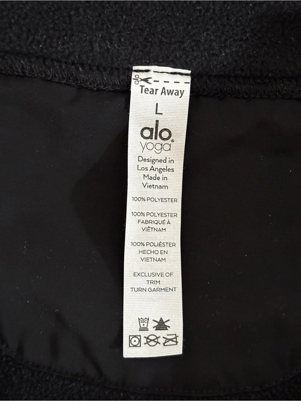 Alo Yoga Black Fleece Half Zip Pullover Jacket Large Oversized Kangaroo Pocket
